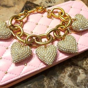 Jcrew heart rhinestone bracelet